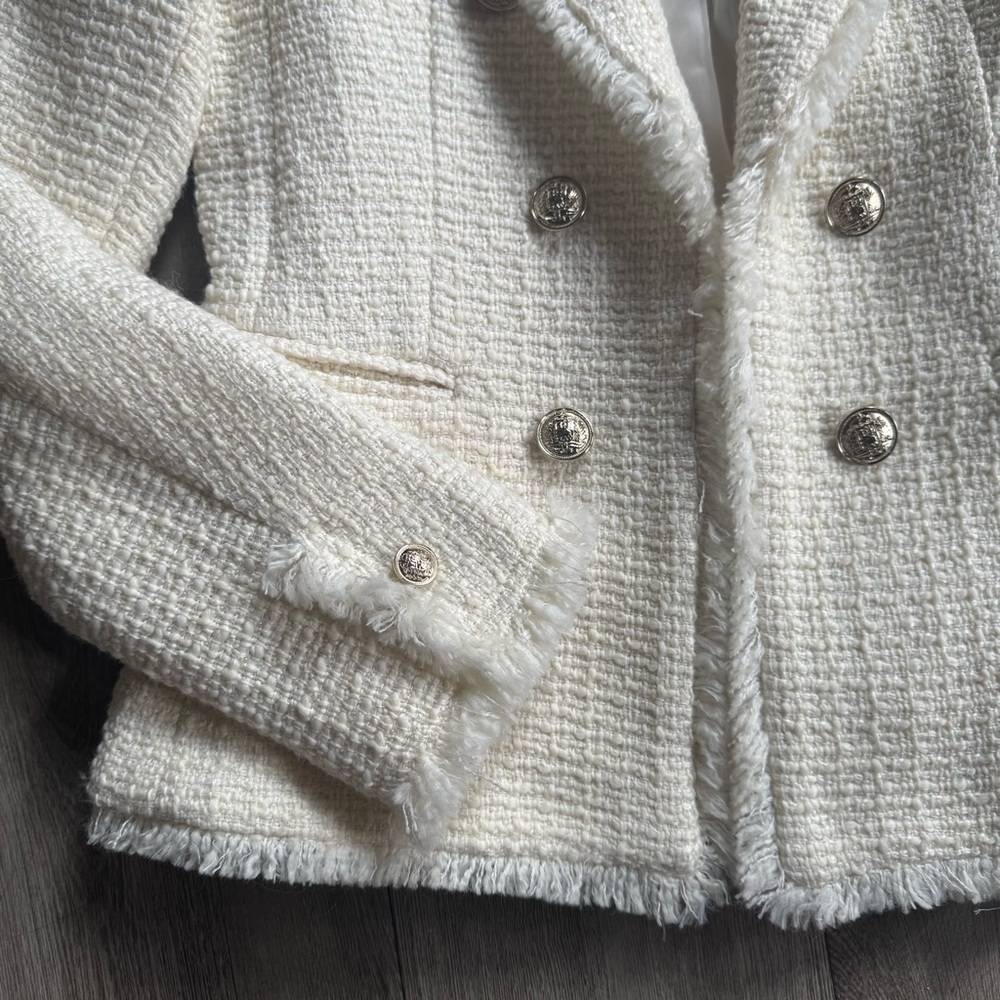 Cream Textured Jacket H&M New Without Tags Size XS - Picture 7 of 16